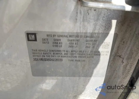 2013 Cadillac Xts Luxury z USA, uszkodzony, nr VIN 2G61R5S38D9228339